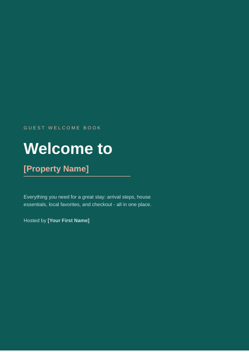Welcome book template